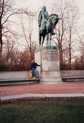 Sandy and Samantha (Sam) in Milwaukee, Wisconsin
By the General Mitchell statue which is near the Milwaukee Lakefront
